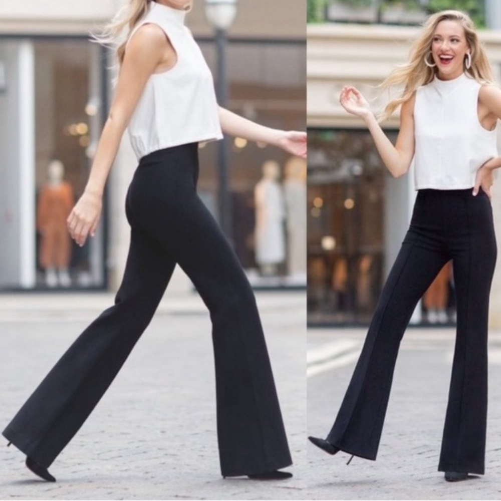 Spanx The Perfect Pant Hi-Rise Flare in Classic Black Size Small Tall